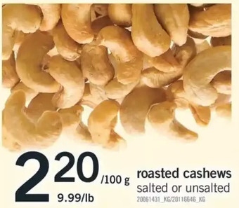 Fortinos Roasted Cashews offer