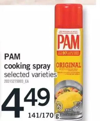 Fortinos Pam Cooking Spray offer