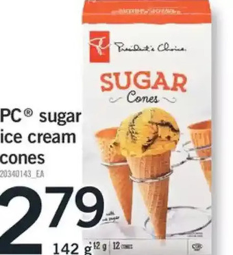 Fortinos PC Sugar Ice Cream Cones offer