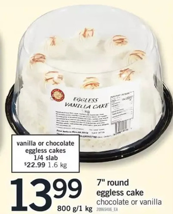 Fortinos 7" Round Eggless Cake offer