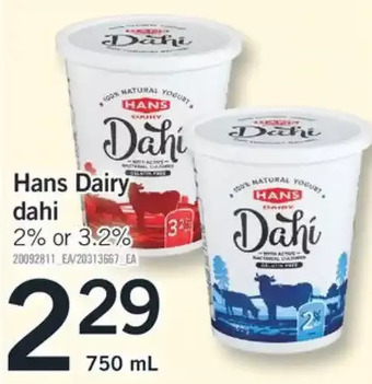 Fortinos Hans Dairy Dahi offer