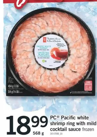 Fortinos PC Pacific White Shrimp Ring with Mild Cocktail Sauce offer