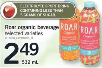 Fortinos Roar Organic Beverage offer