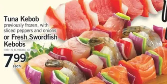 Fortinos Tuna Kebob or Fresh Swordfish Kebobs offer