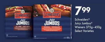 Fortinos Schneiders Juicy Jumbos Wieners offer