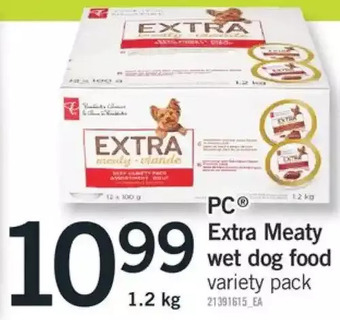 Fortinos PC Extra Meaty Wet Dog Food offer