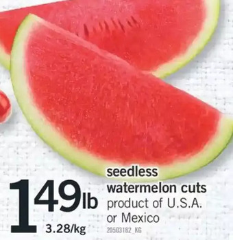 Fortinos Seedless Watermelon Cuts offer