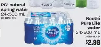 Independent Grocer PC Natural Spring Water | Nestlé Pure Life Water offer