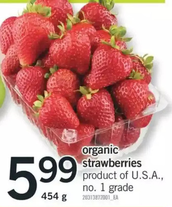 Fortinos Organic Strawberries offer
