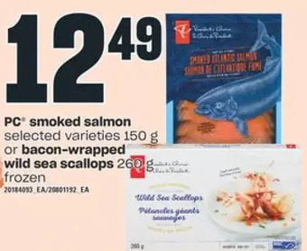 Independent Grocer PC Smoked Salmon or Bacon-Wrapped Wild Sea Scallops offer