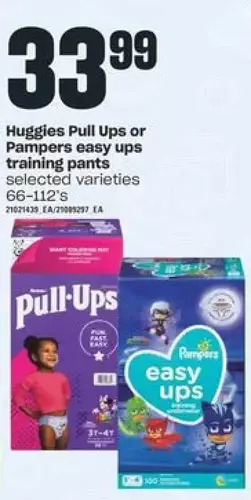 Independent Grocer Huggies Pull Ups or Pampers Easy Ups Training Pants offer