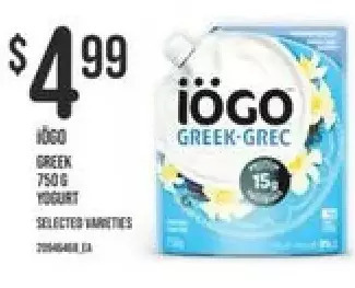 Independent Grocer Iogo Greek Yogurt offer