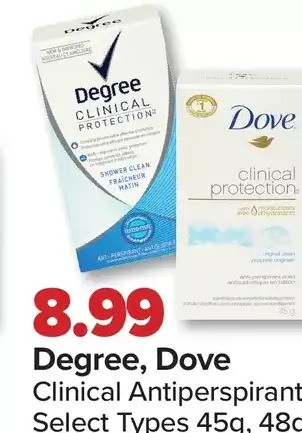 PharmaChoice Degree, Dove Clinical Antiperspirant offer