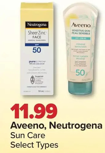 PharmaChoice Aveeno, Neutrogena Sun Care offer
