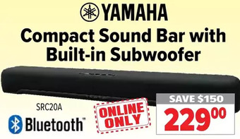 2001 Audio Video Yamaha Compact Sound Bar with Built-in Subwoofer offer