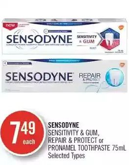 Shoppers Drug Mart Sensodyne Sensitivity & Gum, Repair & Protect or Pronamel Toothpaste offer
