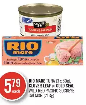 Shoppers Drug Mart Rio Mare Tuna, Clover Leaf or Gold Seal Wild Red Pacific Sockeye Salmon offer