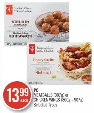 Shoppers Drug Mart PC Meatballs or Chicken Wings offer