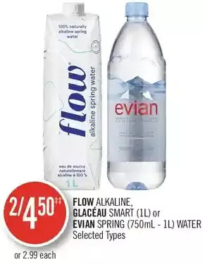 Shoppers Drug Mart Flow Alkaline, Glaceau Smart or Evian Spring Water offer