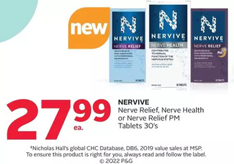 Rexall Nervive Nerve Relief, Nerve Health or Nerve Relief PM Tablets offer