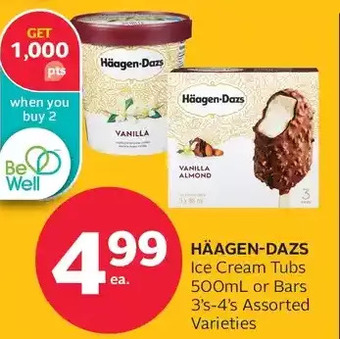 Rexall Häagen-Dazs Ice Cream Tubs or Bars offer