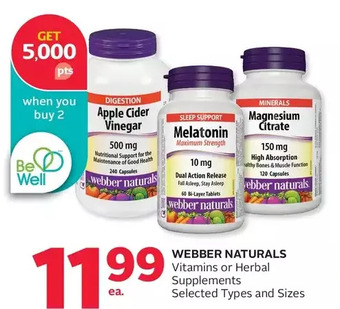Rexall Webber Naturals Vitamins or Herbal Supplements offer
