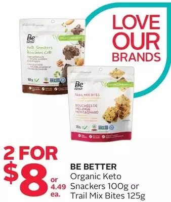 Rexall Be Better Organic Keto Snackers or Trail Mix Bites offer