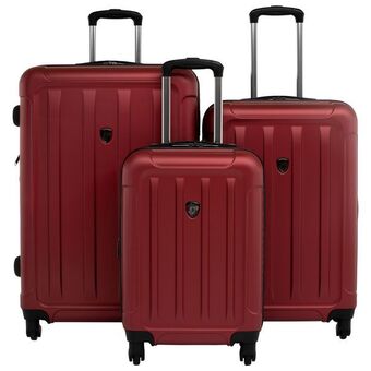 Best Buy Heys frontier 3-piece hard side expandable luggage set - red offer