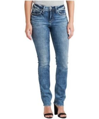 Mark's Women's suki mid rise curvy fit straight leg jeans - online only offer
