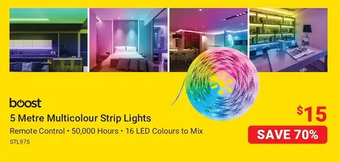 Visions Electronics Boost 5 Metre Multicolour Strip Lights offer