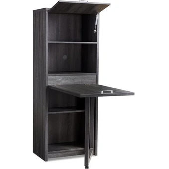 The Brick Nyla Writing Desk with Bookcase – Distressed Grey offer