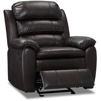 The Brick Adam Leather-Look Fabric Glider Recliner - Brown offer
