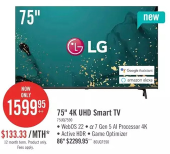 The Brick LG 75" 4K UHD Smart Television | 86" offer