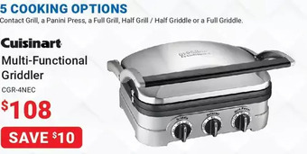Visions Electronics Cuisinart Multi-Functional Griddler offer