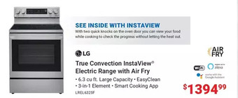 Visions Electronics LG True Convection Instaview Electric Range with Air Fry offer