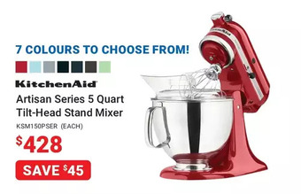 Visions Electronics Kitchenaid Artisan Series 5 Quart Tilt-Head Stand Mixer offer