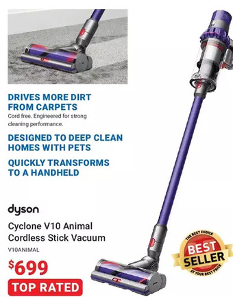 Visions Electronics Dyson Cyclone V10 Animal Cordless Stick Vacuum offer