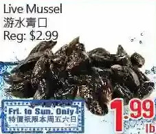 Hong Tai Supermarket Live Mussel offer