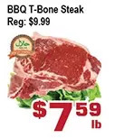 Top Food Supermarket BBQ T-Bone Steak offer