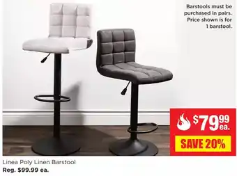 Kitchen Stuff Plus Linea Poly Linen Barstool offer