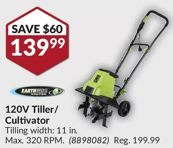 Princess Auto Earthwise 120V Tiller/ Cultivator offer