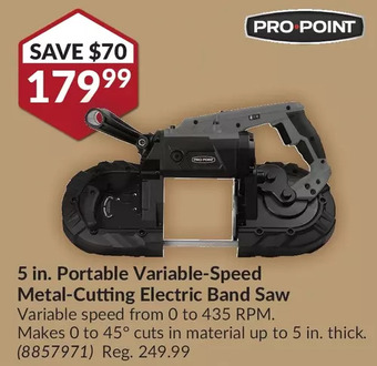 Princess Auto Pro.Point 5 in. Portable Variable-Speed Metal-Cutting Electric Band Saw offer