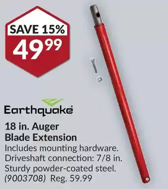 Princess Auto Earthquake 18 in. Auger Blade Extension offer
