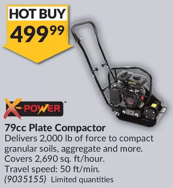 Princess Auto X-Power 79cc Plate Compactor offer