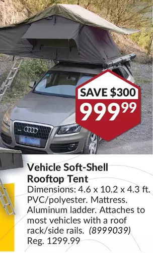 Princess Auto Vehicle Soft-Shell Rooftop Tent offer