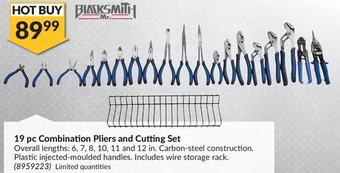 Princess Auto Mr. Blacksmith 19 pc Combination Pliers and Cutting Set offer