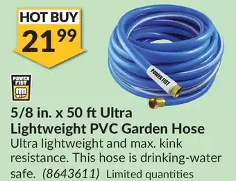 Princess Auto Power Fist 5/8 in. x 50 ft Ultra Lightweight PVC Garden Hose offer