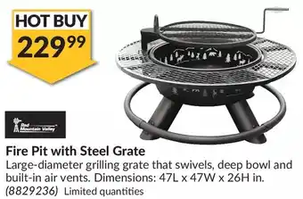 Princess Auto Red Mountain Valley Fire Pit with Steel Grate offer