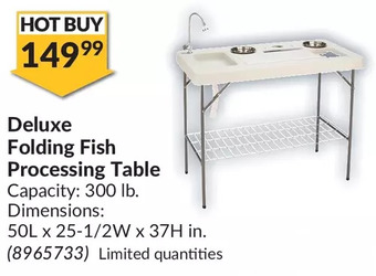 Princess Auto Deluxe Folding Fish Processing Table offer