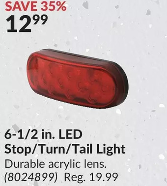 Princess Auto 6-1/2 in. LED Stop-Turn/Tail Light offer